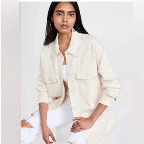 Good AmericanBetter Than Leather Faux Leather Shacket